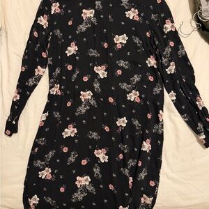 H&M Black Floral Long Sleeve Dress